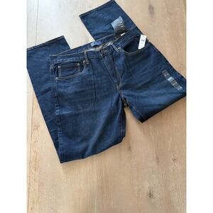 Gap Mens Straight Fit Jeans Dark Indigo Wash Mid Rise Denim Pants 36x32 NWT